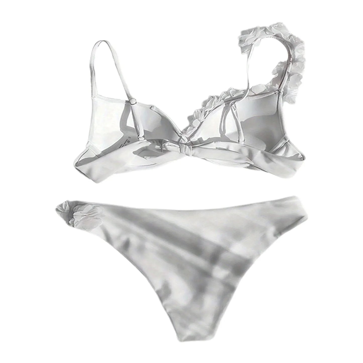 Sexy White Flower Push Up Bikini