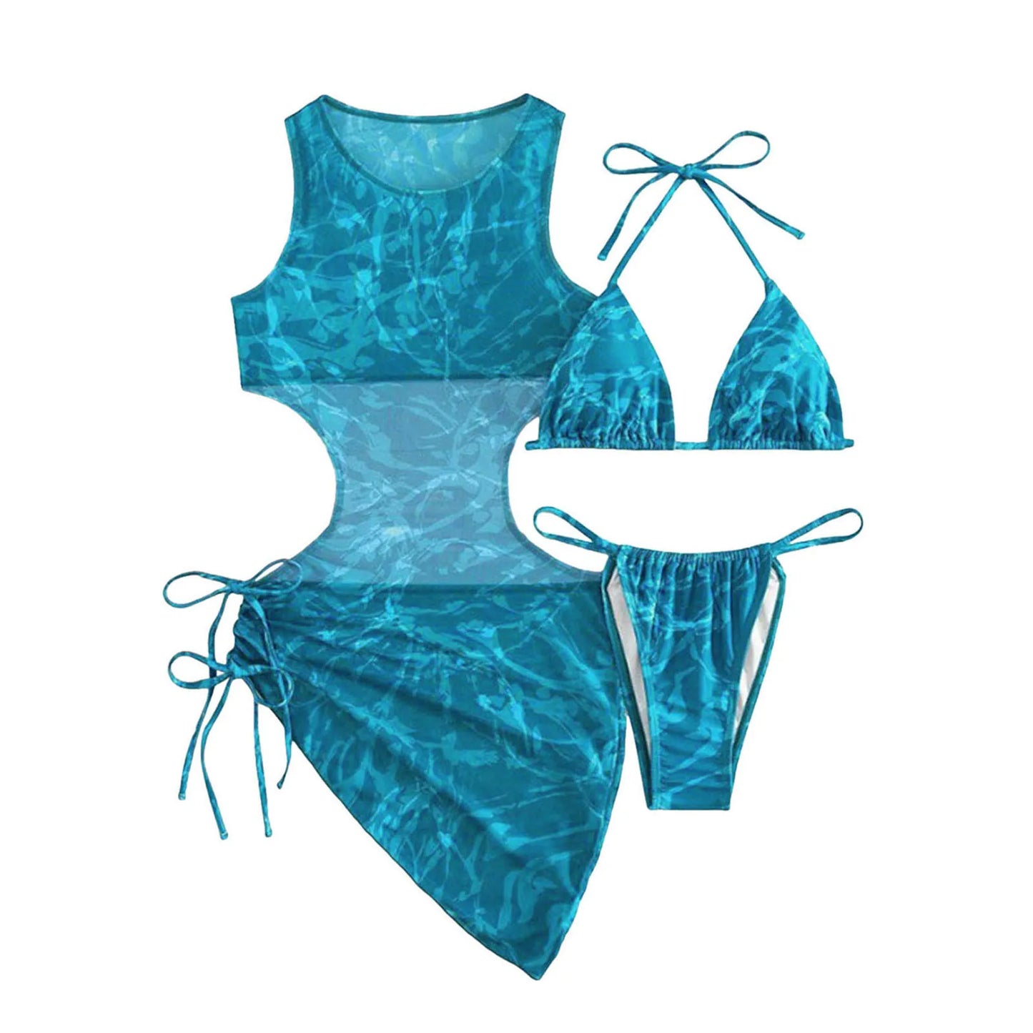 Monic Aqua 3 Piece Swimsuit Set