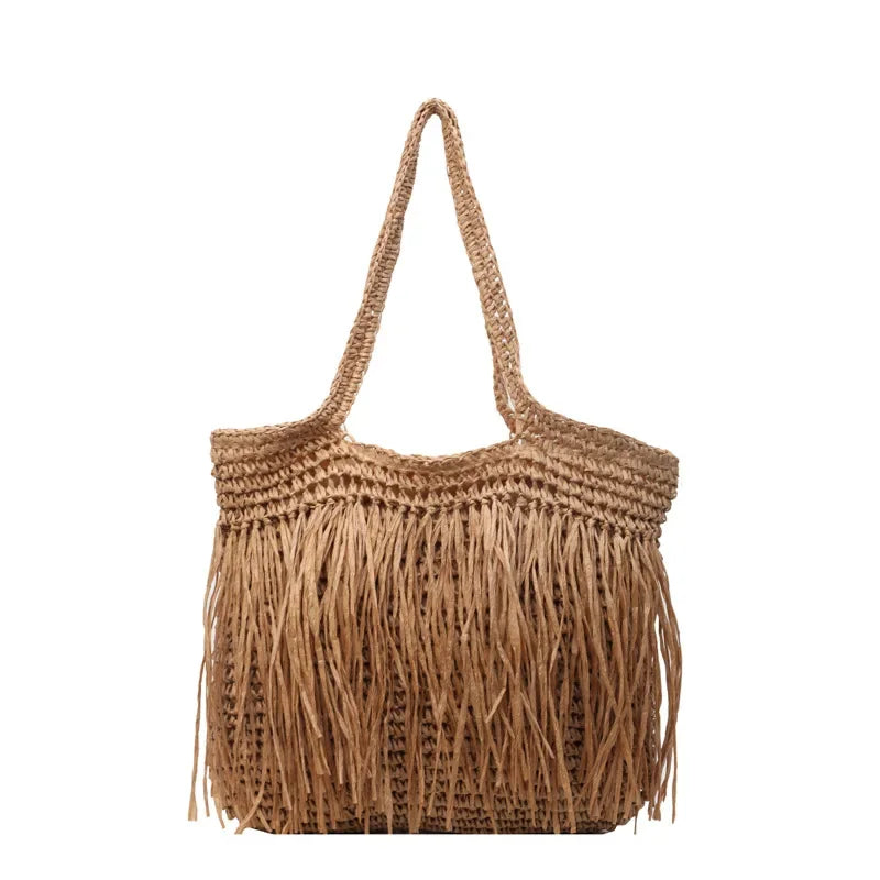 Tiara Casual Tassel Woven Shoulder Handmade Bag