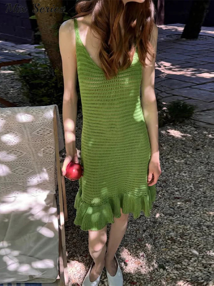 Hattie Fashion V-neck Knit Dress