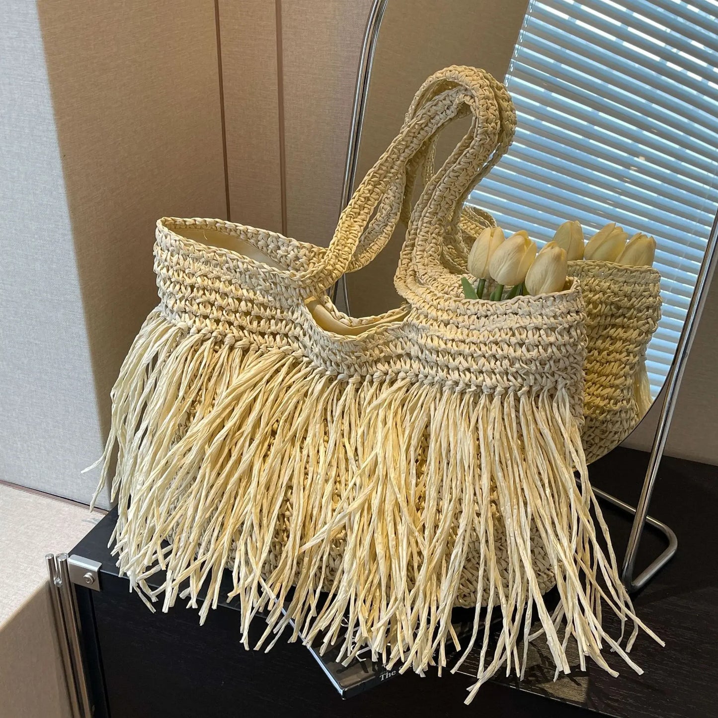 Tiara Casual Tassel Woven Shoulder Handmade Bag