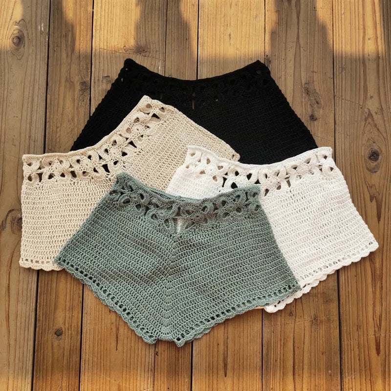 Crochet Cutout Swim Shorts