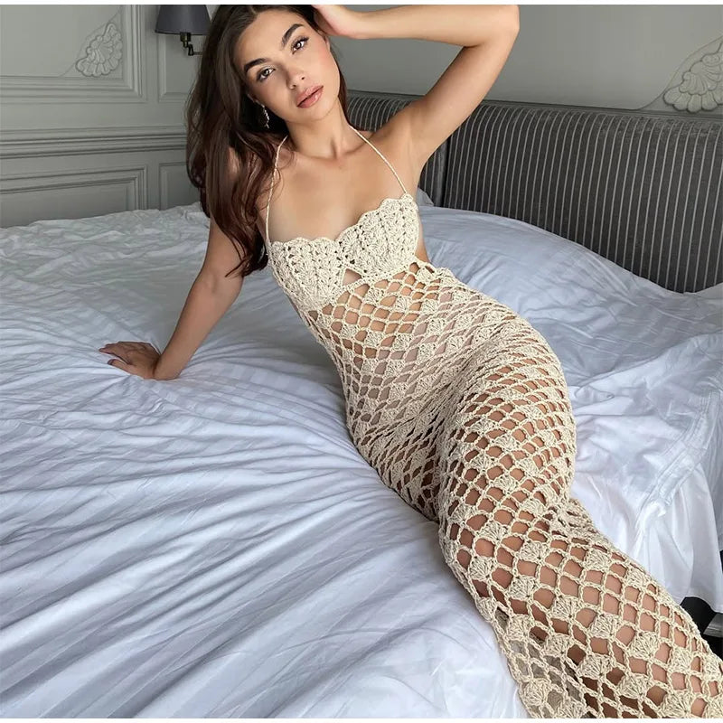 Shell Lace Up Long Dresses