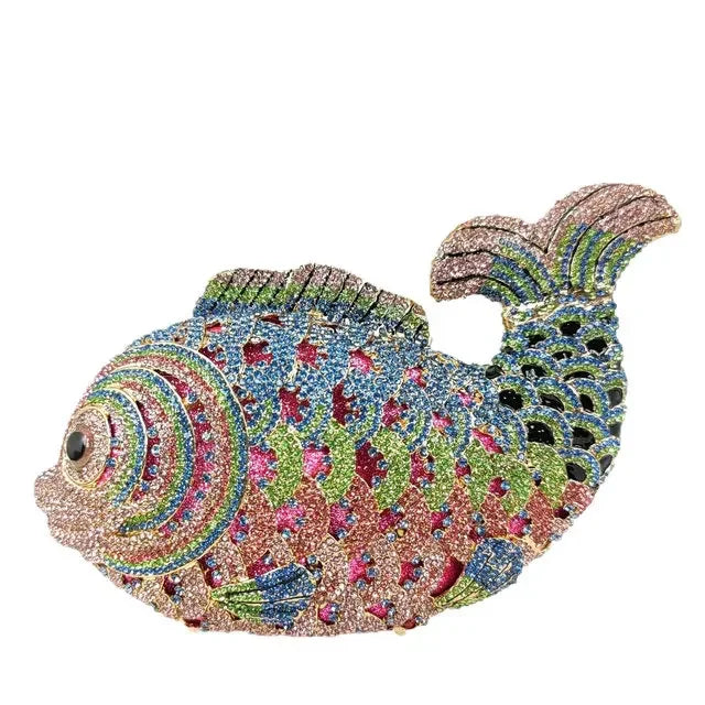 Bling Fish Clutch Women Crystal Evening Bags