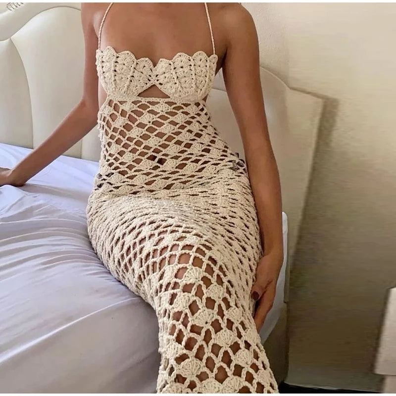 Shell Lace Up Long Dresses