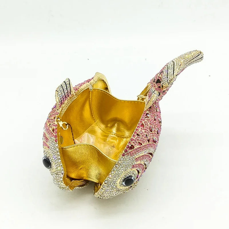 Bling Fish Clutch Women Crystal Evening Bags