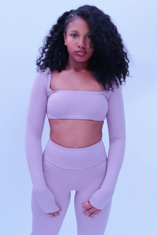 Soft Purple 2 Piece Long Sleeves Leggings Set