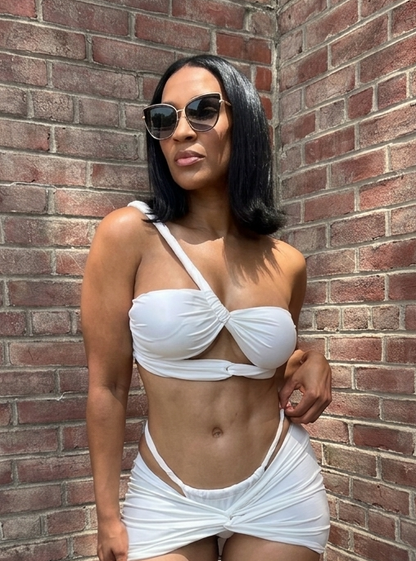 White Gladiator Luxe 3-Piece Swimsuit Set