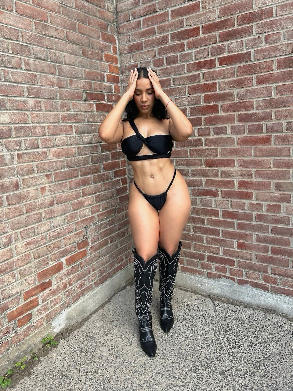 Black Gladiator Luxe 3-Piece Swimsuit Set