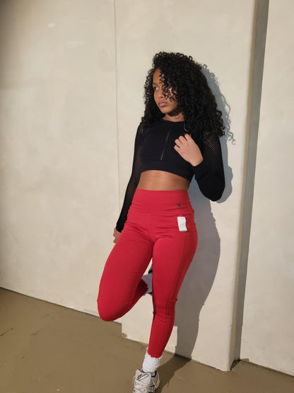 Black long sleeve crop top