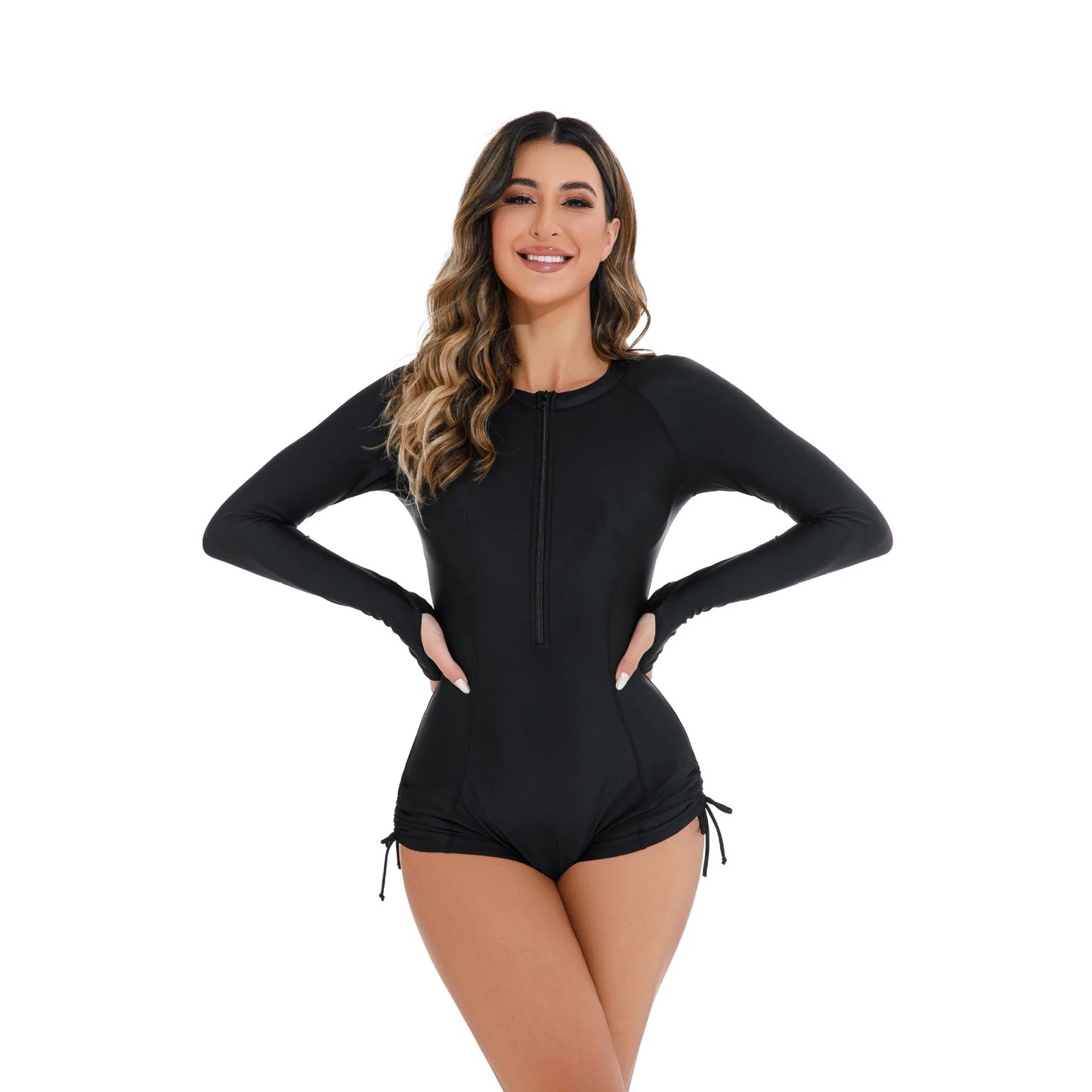 High Waist Long Sleeve Elastic