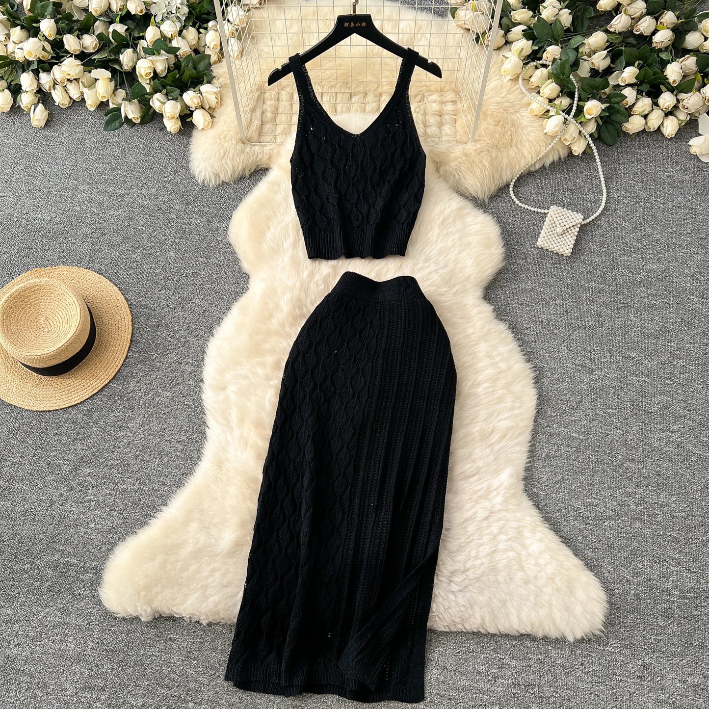 SINGREINY Summer Knitted Beach