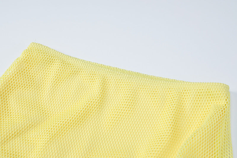 Yellow 2Pieces Top Skirt Sets