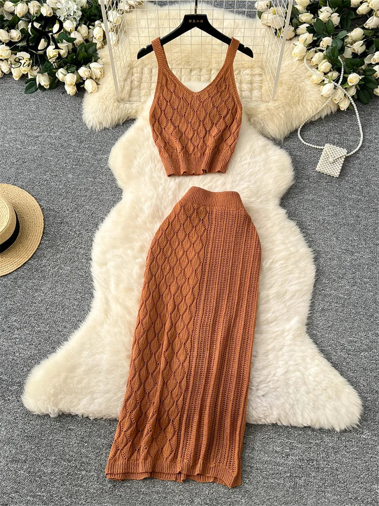 SINGREINY Summer Knitted Beach