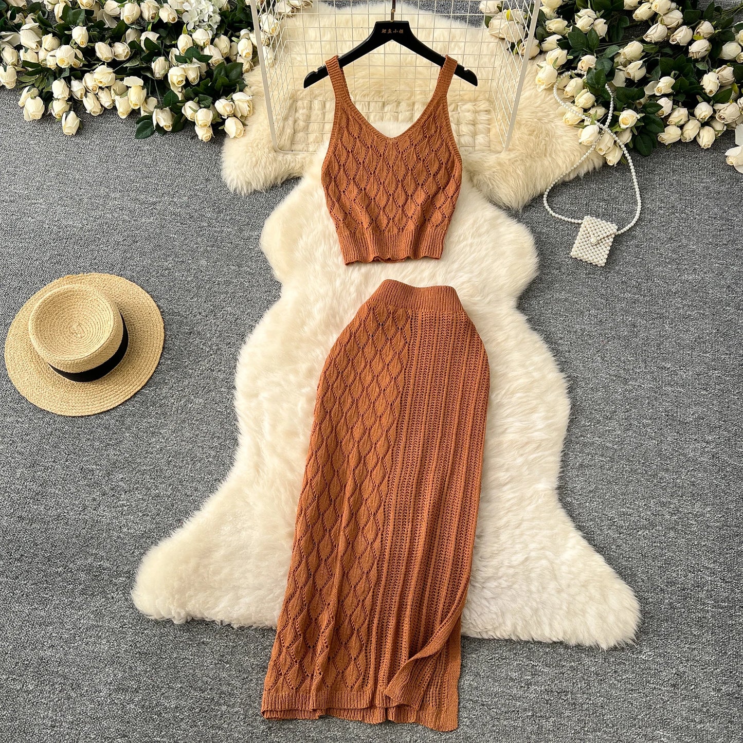 SINGREINY Summer Knitted Beach