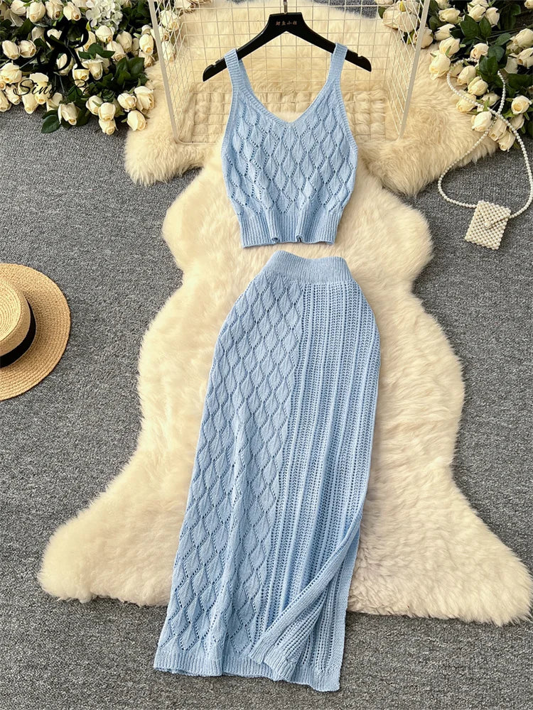 SINGREINY Summer Knitted Beach