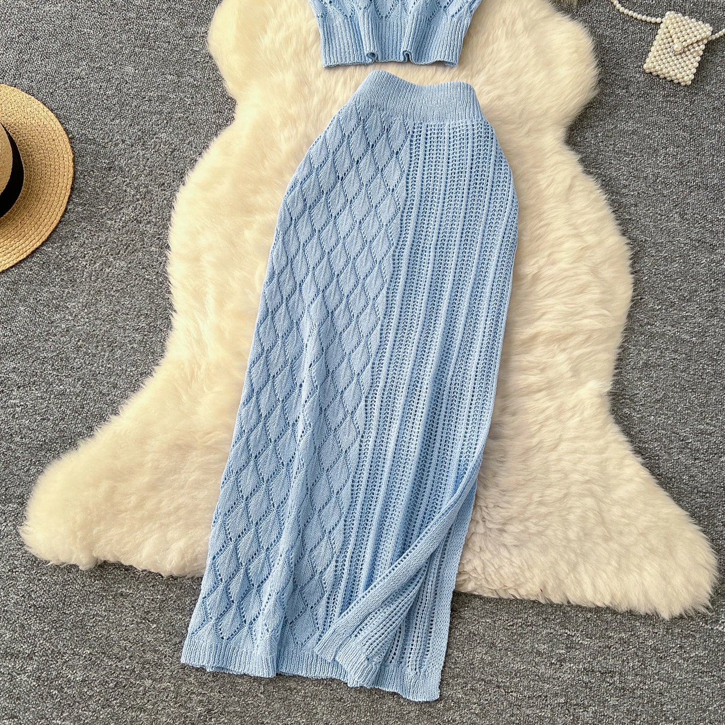 SINGREINY Summer Knitted Beach