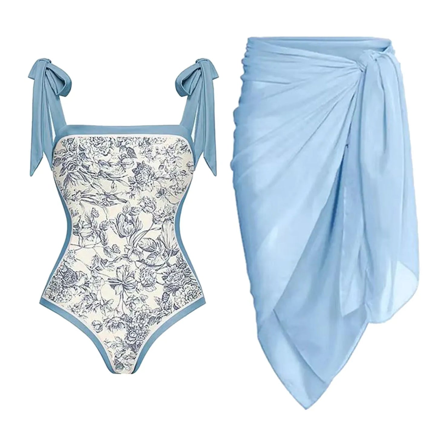 Nelly Sexy Vintage Printed Bikinis Sets Female Kimono