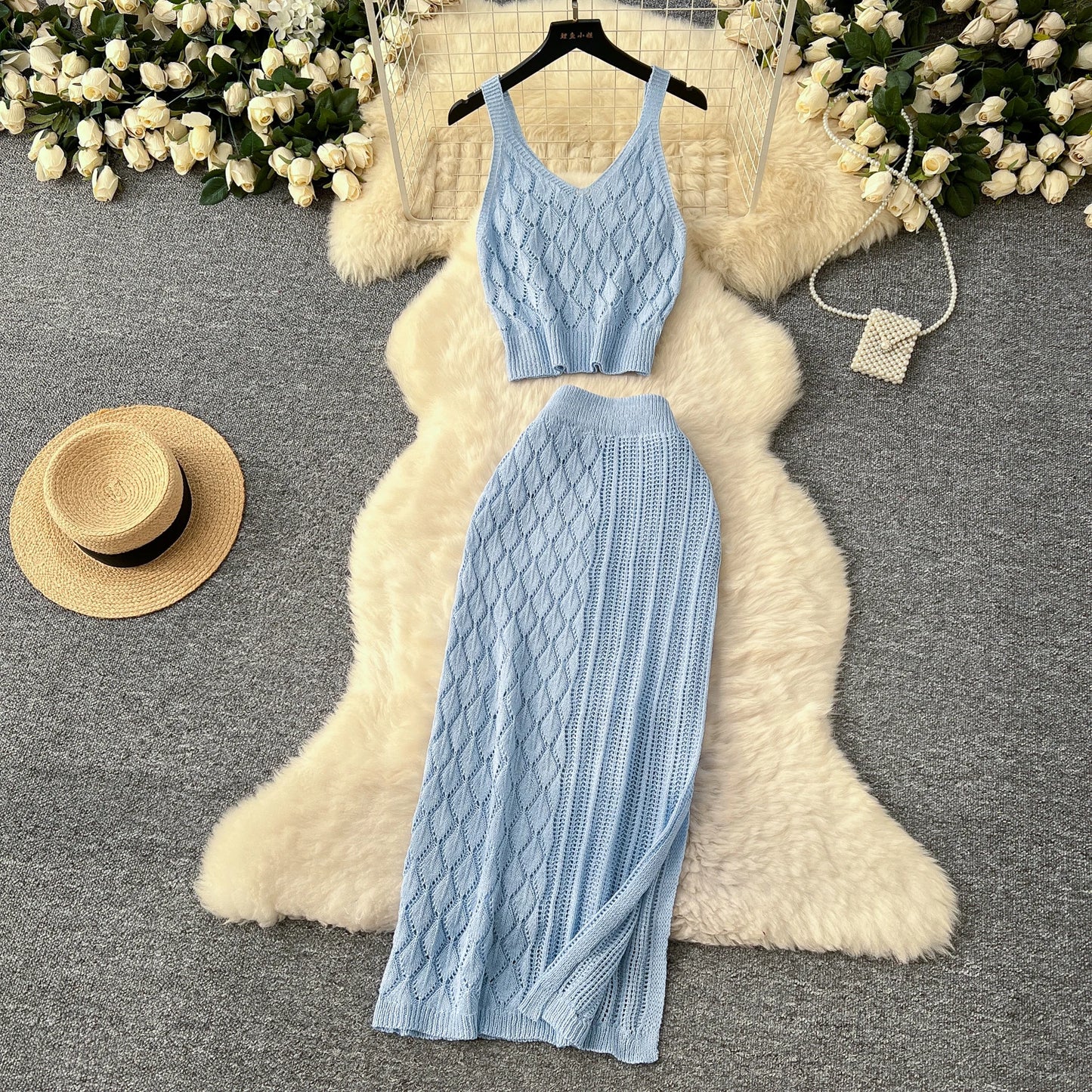 SINGREINY Summer Knitted Beach