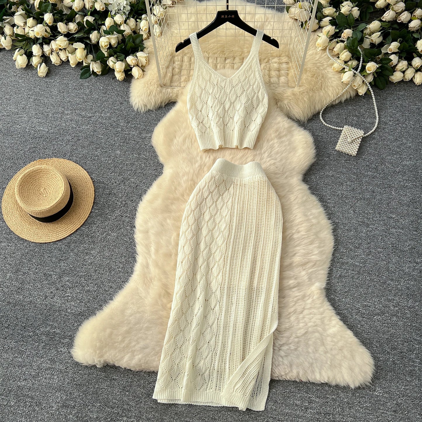 SINGREINY Summer Knitted Beach