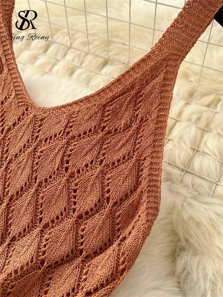 SINGREINY Summer Knitted Beach