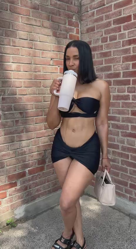 Black Gladiator Luxe 3-Piece Swimsuit Set